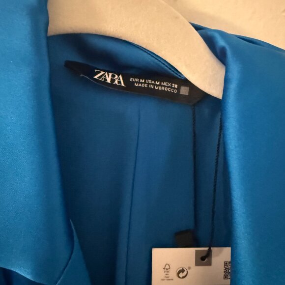 ZARA BLUE SATIN ROMPER - Picture 5 of 5